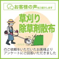 便利屋アルファの草刈り・除草剤散布お客様の声