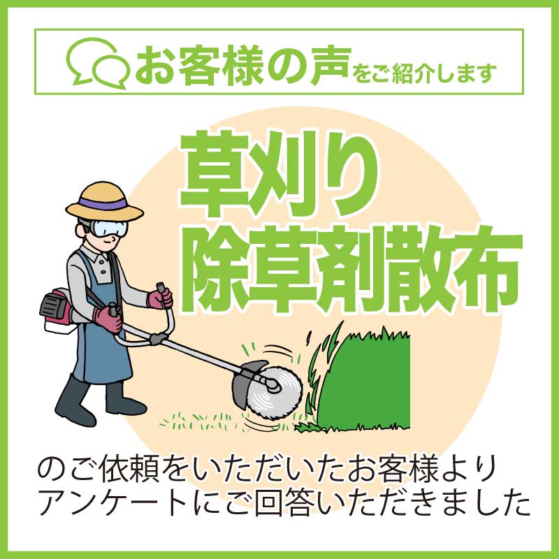 便利屋アルファの草刈り・除草剤散布お客様の声